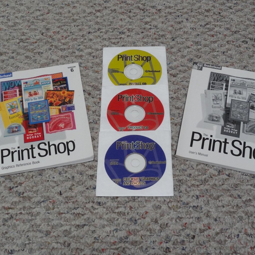 THE PRINT SHOP ~3 Disc, User Guide & Graphics Book